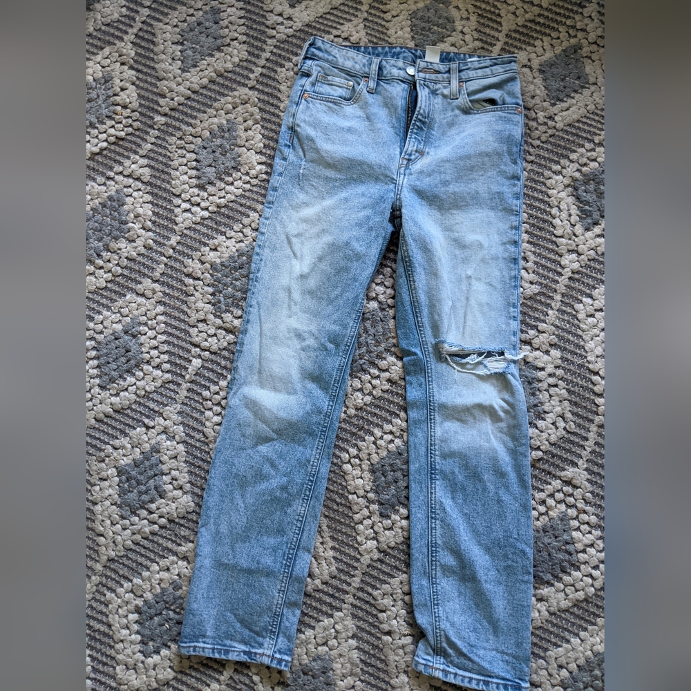 Vintage style womens ripped jeans